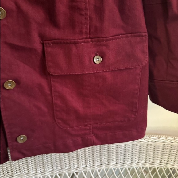 Christopher & Banks Maroon Jacket with Dark Brown corduroy Collar xl - Picture 8 of 12